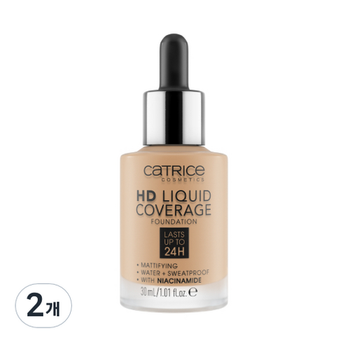 캐트리스 HD 리퀴드 커버리지 파운데이션 30ml, 032호 누드 베이지, 2개