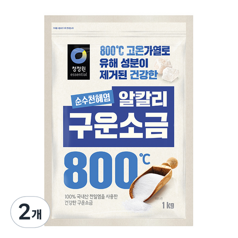 청정원구운소금 - 청정원 천일염 구운소금, 1kg, 2개