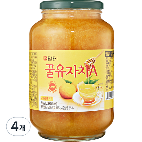 유자차 - 담터 꿀유자차A, 2kg, 1개입, 4개