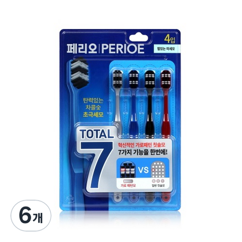 페리오토탈7칫솔 - 페리오 토탈7 칫솔 힘있는 미세모, 4개입, 6개