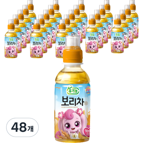웅진 아동용 캐치 티니핑 유기농 보리차, 200ml, 48개