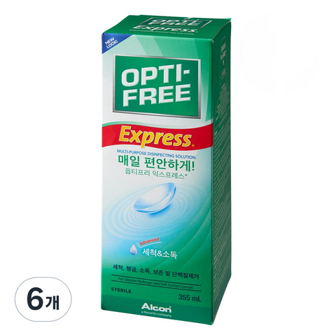 옵티프리 익스프레스 렌즈세정액, 355ml, 6개