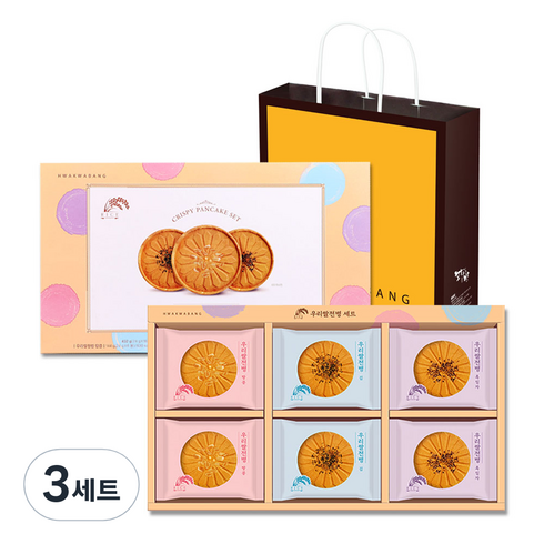 2023년 가성비 최고 추석선물세트 - 화과방 우리쌀 전병 24g 3종 x 6p + 쇼핑백 세트, 3세트