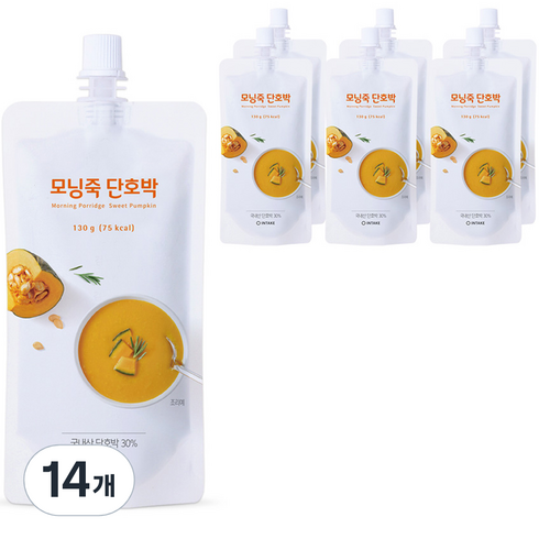 인테이크 모닝죽 단호박 즉석죽, 130g, 14개