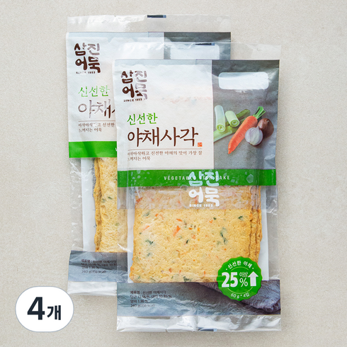 삼진어묵 신선한 야채사각 어묵, 4개, 240g