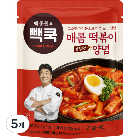 백종원의 매콤 떡볶이 양념, 155g, 5개