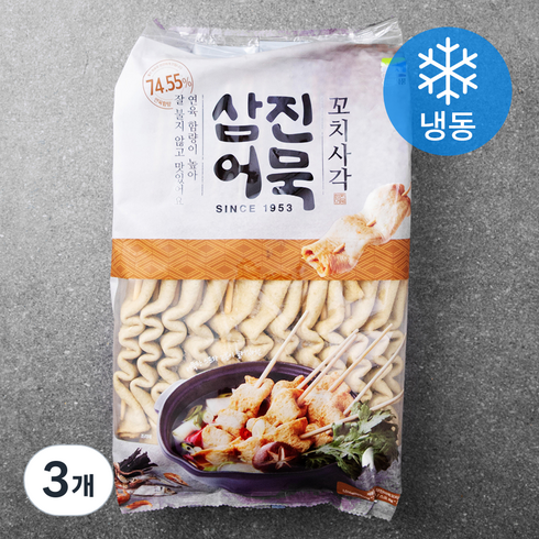 삼진어묵 꼬치사각 (냉동), 1016g, 3개