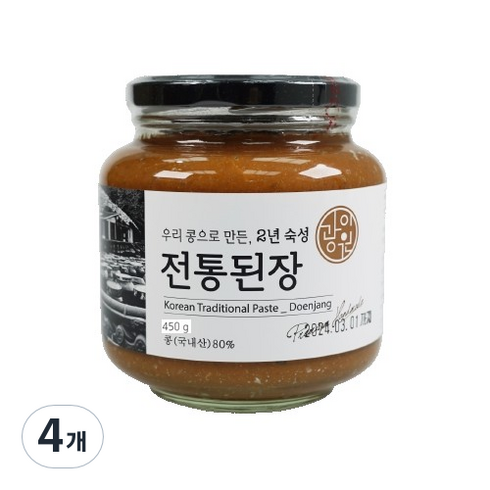 광이원된장 - 광이원 우리콩으로 만든 전통 된장, 450g, 4개