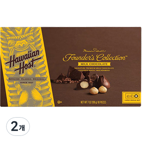 괌면세점고디바 - 하와이안호스트 파운더스 컬렉션 밀크 초콜릿, 2개, 198g