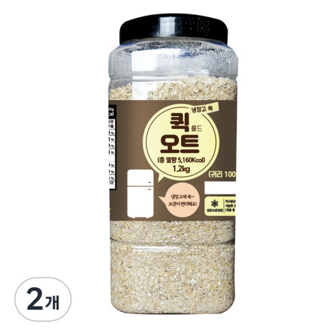 냉장고쏙 퀵 롤드 오트, 1.2kg, 2개