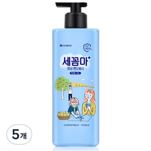 온더바디 세꼼마 항균 핸드워시 젤타입 레몬 버베나향, 480ml, 5개