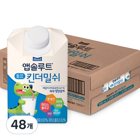 2023년 가성비 최고 킨더밀쉬 - 앱솔루트 킨더밀쉬 200ml, 우유맛, 48개