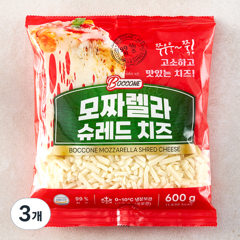 보꼬네 모짜렐라 슈레드 치즈, 600g, 3개