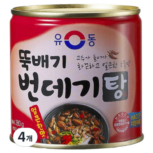 유동 뚝배기 번데기탕 얼큰한 맛, 280g, 4개