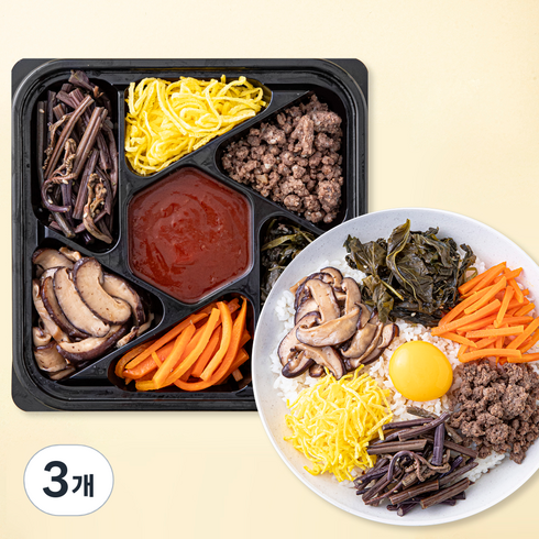 슈퍼키친 바로만든 소고기나물 비빔밥 재료, 210g, 3개