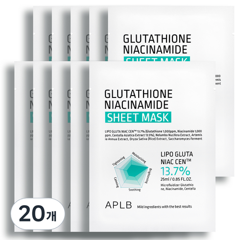 에이플비 글루타치온 나이아신아마이드 시트 마스크, 1개입, 20개