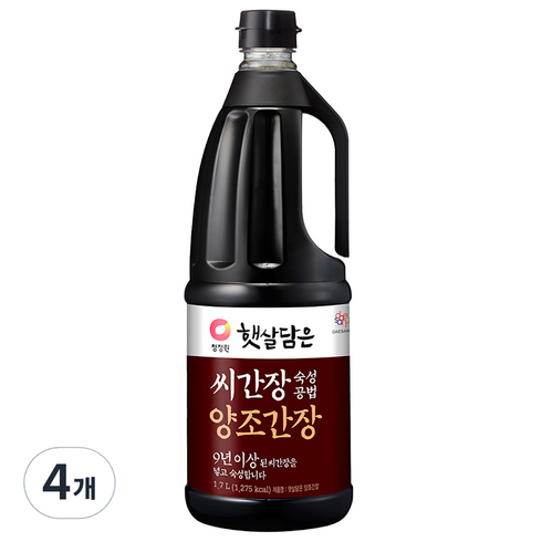 햇살담은 씨간장 숙성공법 양조간장, 1.7L, 4개