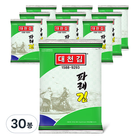 대천김 파래김, 22g, 30봉