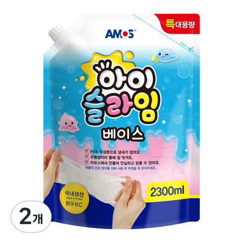 2023년 가성비 최고 모모네슬라임 - 아모스 아이슬라임 베이스 2.3L, 혼합색상, 2개