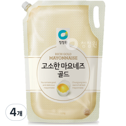 청정원마요네즈3.2 - 청정원 고소한 마요네즈 스파우트, 3.2kg, 4개