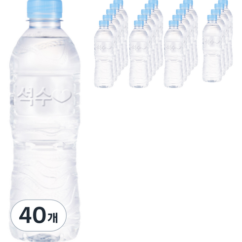 석수 무라벨 생수, 500ml, 40개