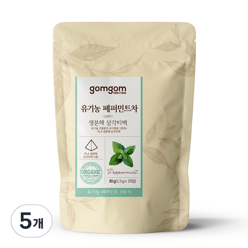 곰곰 유기농 페퍼민트차, 1.5g, 20개입, 5개