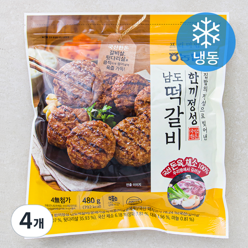 농협 한끼정성 남도떡갈비 (냉동), 480g, 4개