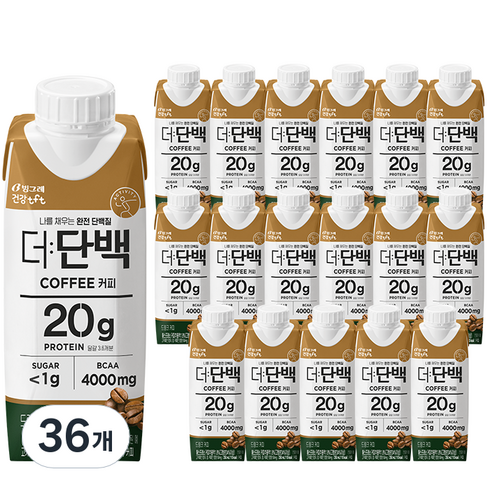 단백질커피 - 빙그레 더단백 드링크 커피 18p, 250ml, 36개