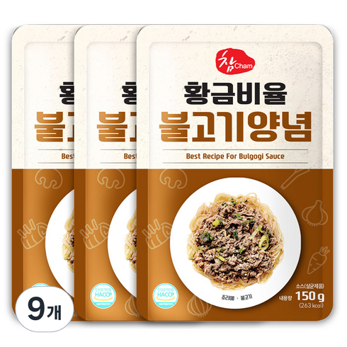 참 황금비율 불고기양념, 150g, 9개
