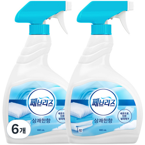 페브리즈 섬유탈취제 상쾌한향 본품, 880ml, 6개