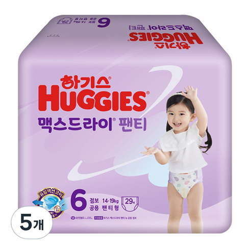 하기스 뉴 맥스드라이 팬티형 기저귀 남여공용, 6단계, 145매