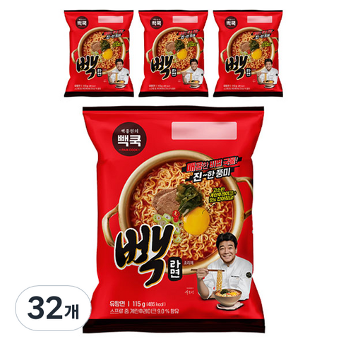 빽쿡 빽라면 115g, 32개