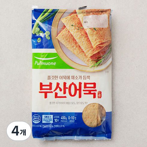 풀무원 부산어묵 10장, 450g, 4개