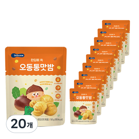 산골알밤 - 베베쿡 오동통통맛밤 간식, 50g, 20개