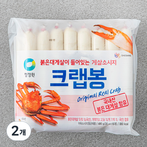 2023년 가성비 최고 크랩그랩 - 청정원 크랩봉16입, 480g, 2개