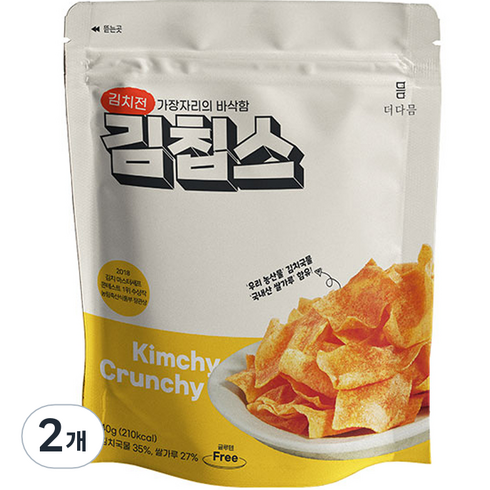 더다믐 김치부각 김칩스, 40g, 2개