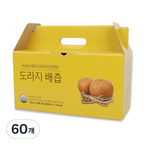 김재식헬스푸드 도라지 배즙, 100ml, 60개