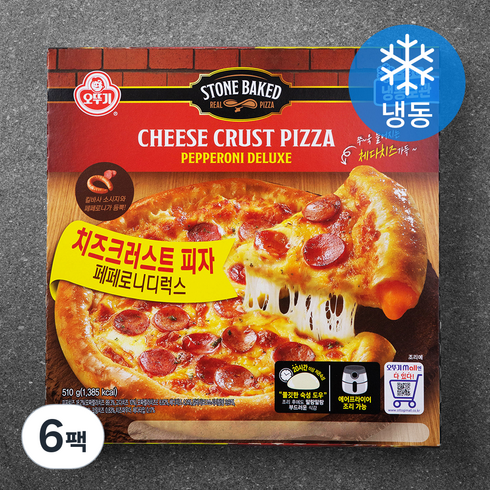 디마떼오 피자 4종20팩 - 오뚜기 치즈크러스트 피자 페페로니 디럭스 (냉동), 510g, 6팩