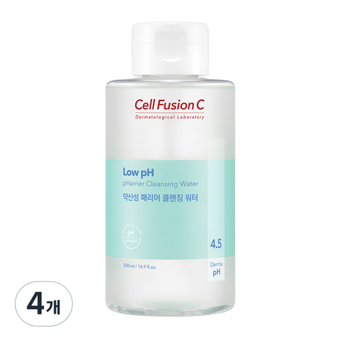 셀퓨전씨 약산성 패리어 클렌징워터, 4개, 500ml