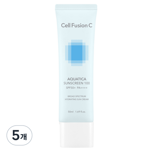 셀퓨전씨 아쿠아티카 썬스크린 100 SPF50+ PA++++, 50ml, 5개