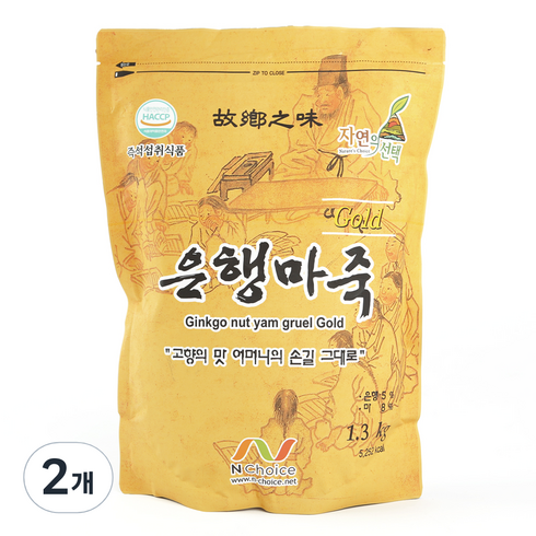 엔초이스 은행마죽골드, 1.3kg, 2개