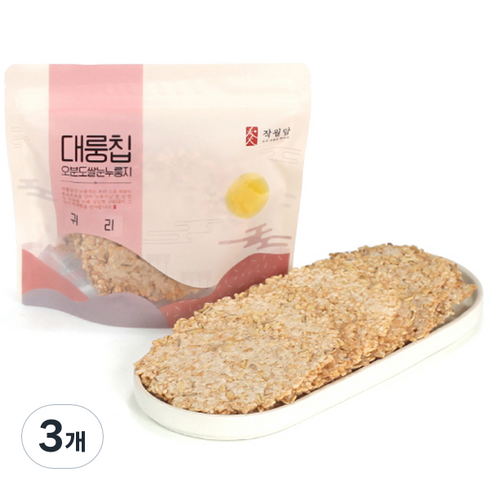 작월담 대룽칩 귀리 누룽지, 180g, 3개