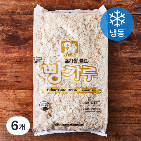 신일빵가루 - 코알라 프라임 골드 빵가루 (냉동), 2kg, 6개