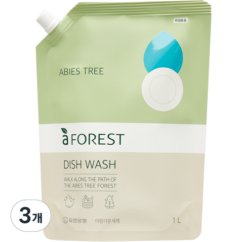 해피홈 블랑머스크 30캡슐6팩주방세제 - 에이포레 유한양행 아비스트리 주방세제, 1000ml, 3개