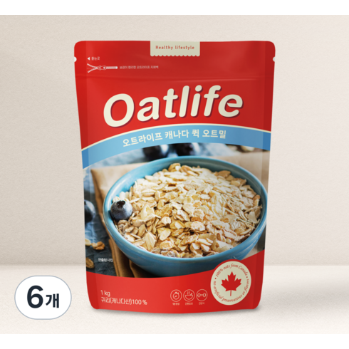 오트라이프 캐나다 퀵 오트밀, 1kg, 6개
