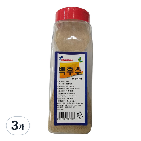 한울식품 백후추, 400g, 3개