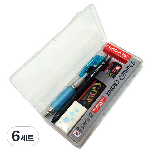 2023년 가성비 최고 문구류사이트 - 동아 프로매틱 샤프 랜덤 발송 + 샤프심 랜덤 발송 + 하이브리드펜 랜덤 발송 +지우개 + 케이스 세트, 혼합 색상, 6세트