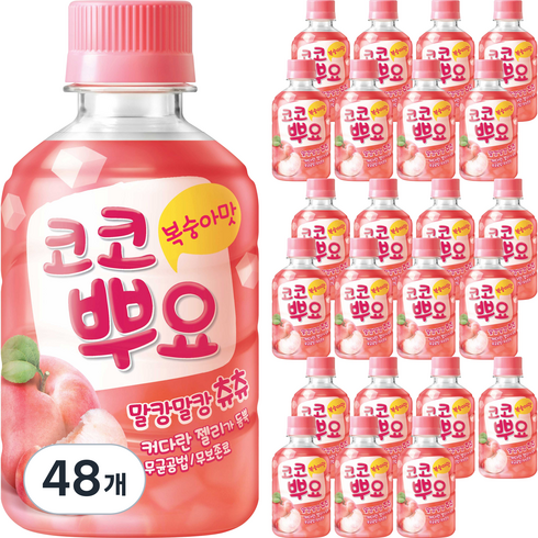 팔도 코코뿌요 음료 복숭아맛, 280ml, 48개