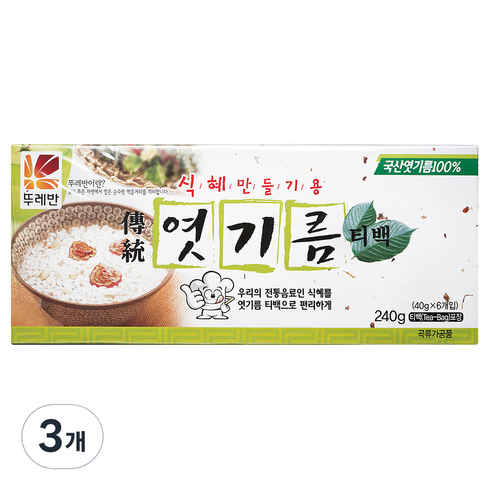 뚜레반 엿기름 티백, 240 g, 3개