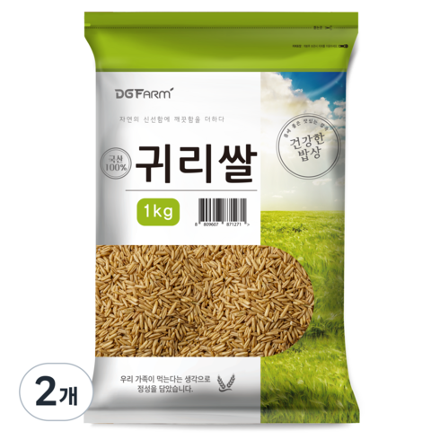 건강한밥상 2023년산 햇곡 국산 귀리쌀, 1kg, 2개
